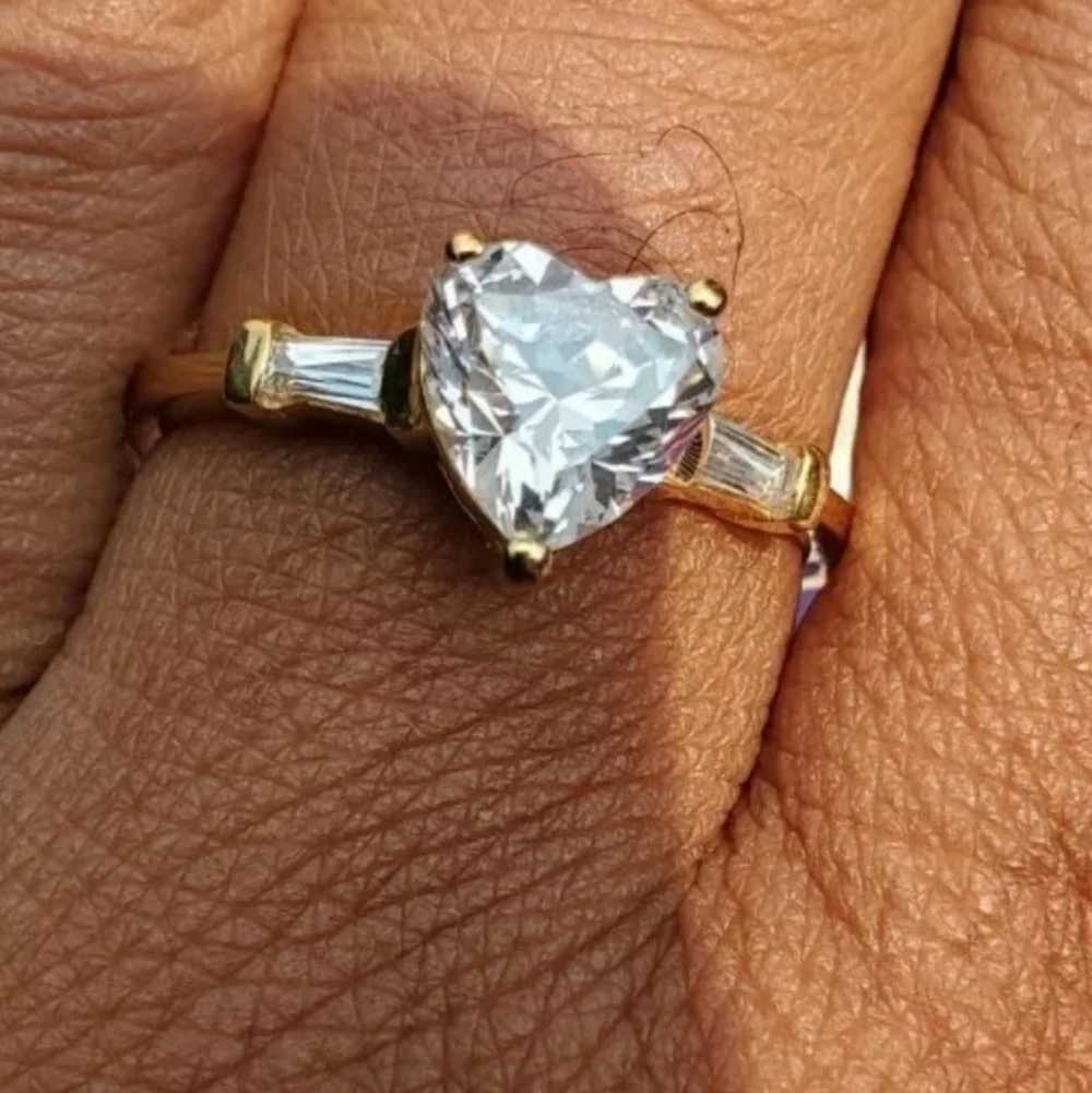 Swarovski Zirconia Heart Vermeil YG Over Sterling Silver